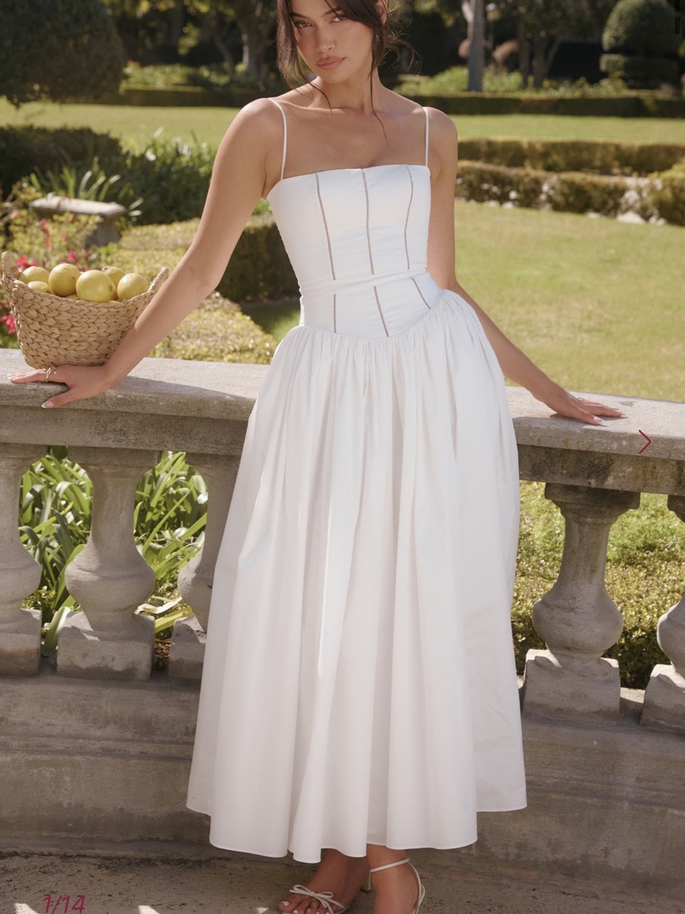 House of CB Ysabella White Cotton Maxi Dress